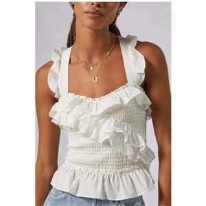 NWT White Ruffle Tank Top Anthropologie